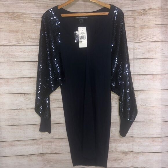 French connection blue sequin sweater dress size 6 - Picture 5 of 9